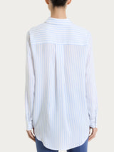 Camicia a righe in EcoSeta Blu Donna - Ragno