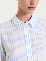 Camicia a righe in EcoSeta Blu Donna - Ragno