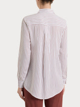Camicia a righe in EcoSeta Marroni Donna - Ragno