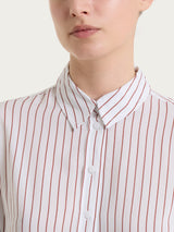 Camicia a righe in EcoSeta Marroni Donna - Ragno
