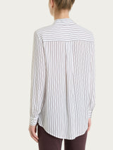 Camicia a righe in EcoSeta Viola Donna - Ragno