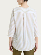 Blusa a righe in EcoSeta Bianchi Donna - Ragno