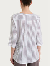 Blusa a righe in EcoSeta Viola Donna - Ragno