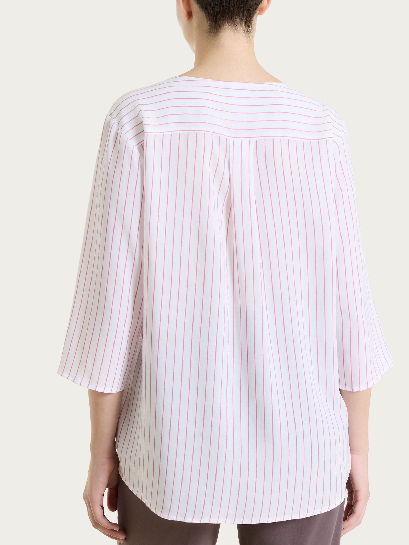 Blusa a righe in EcoSeta Rosa Donna - Ragno