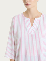 Blusa a righe in EcoSeta Rosa Donna - Ragno