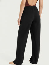 Pantalone ampio tinta unita in Summer Slub Neri Donna - Ragno