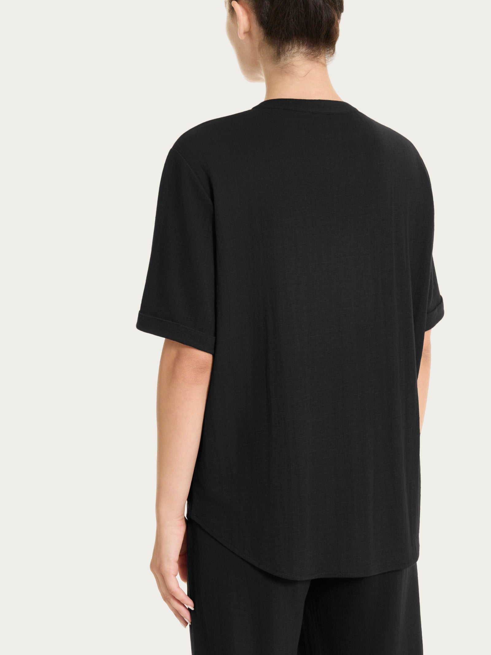 Maglia con scollo a serafino in Summer Slub Neri Donna - Ragno