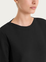 Maglia con scollo a barchetta in Summer Slub Neri Donna - Ragno