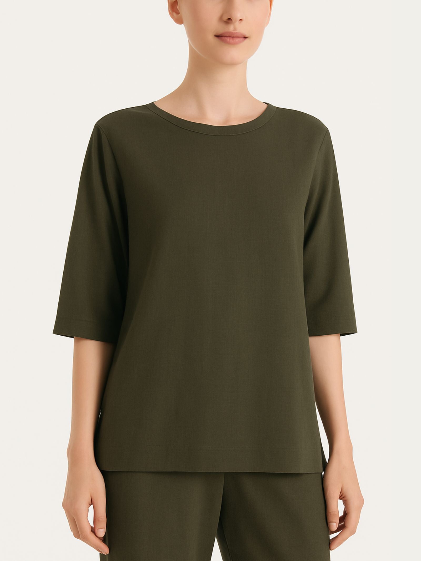 Maglia con scollo a barchetta in Summer Slub Verdi Donna - Ragno