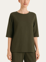 Maglia con scollo a barchetta in Summer Slub Verdi Donna - Ragno