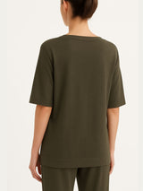 Maglia con scollo a barchetta in Summer Slub Verdi Donna - Ragno