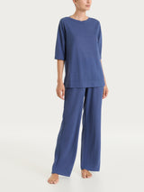 Maglia con scollo a barchetta in Summer Slub Blu Donna - Ragno