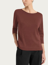 Maglia con scollo a barchetta in Lurex Summertime Marroni Donna - Ragno