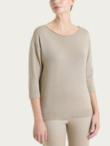 Maglia con scollo a barchetta in Lurex Summertime Marroni Donna - Ragno