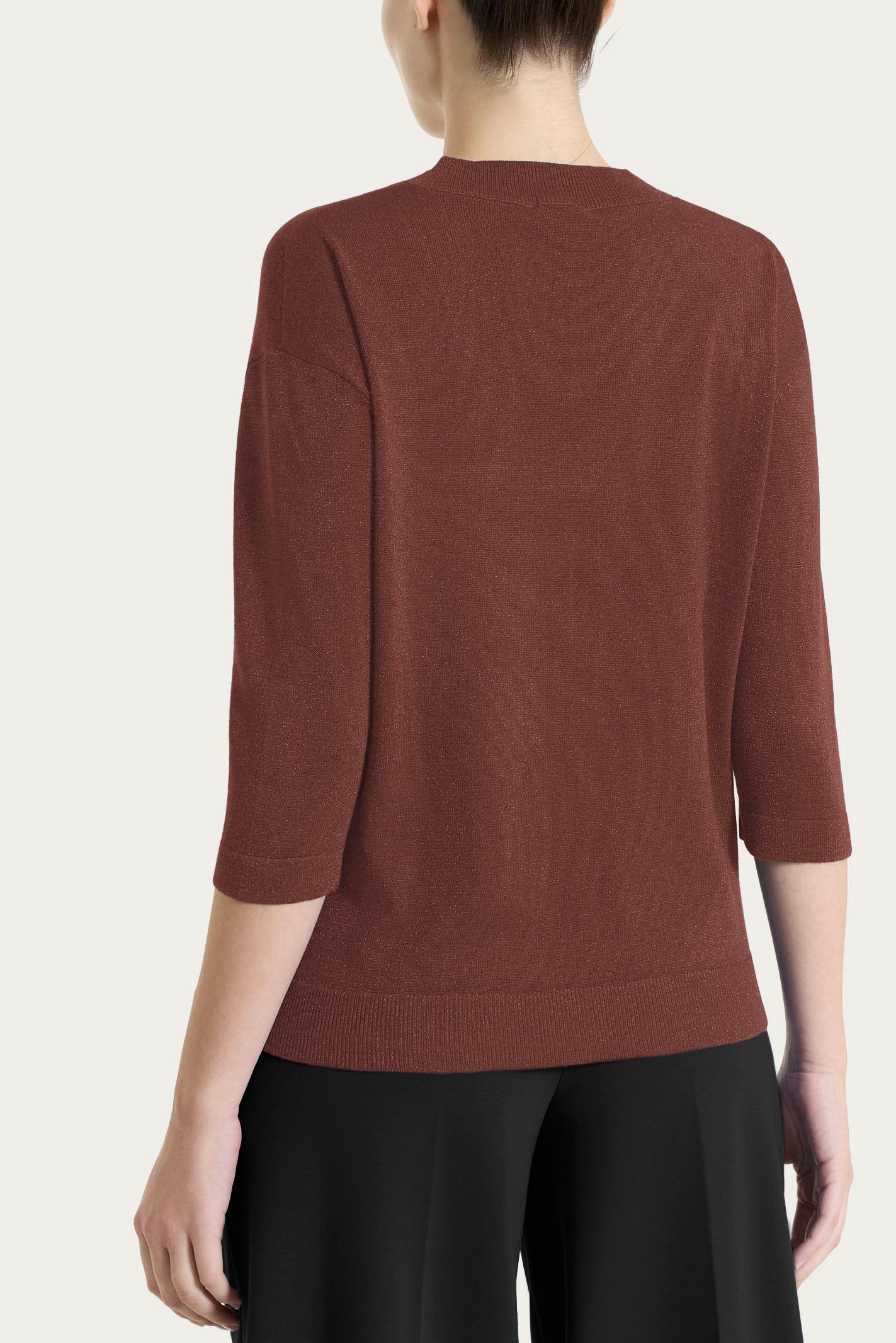 Maglia con scollo a V in Lurex Summertime Marroni Donna - Ragno