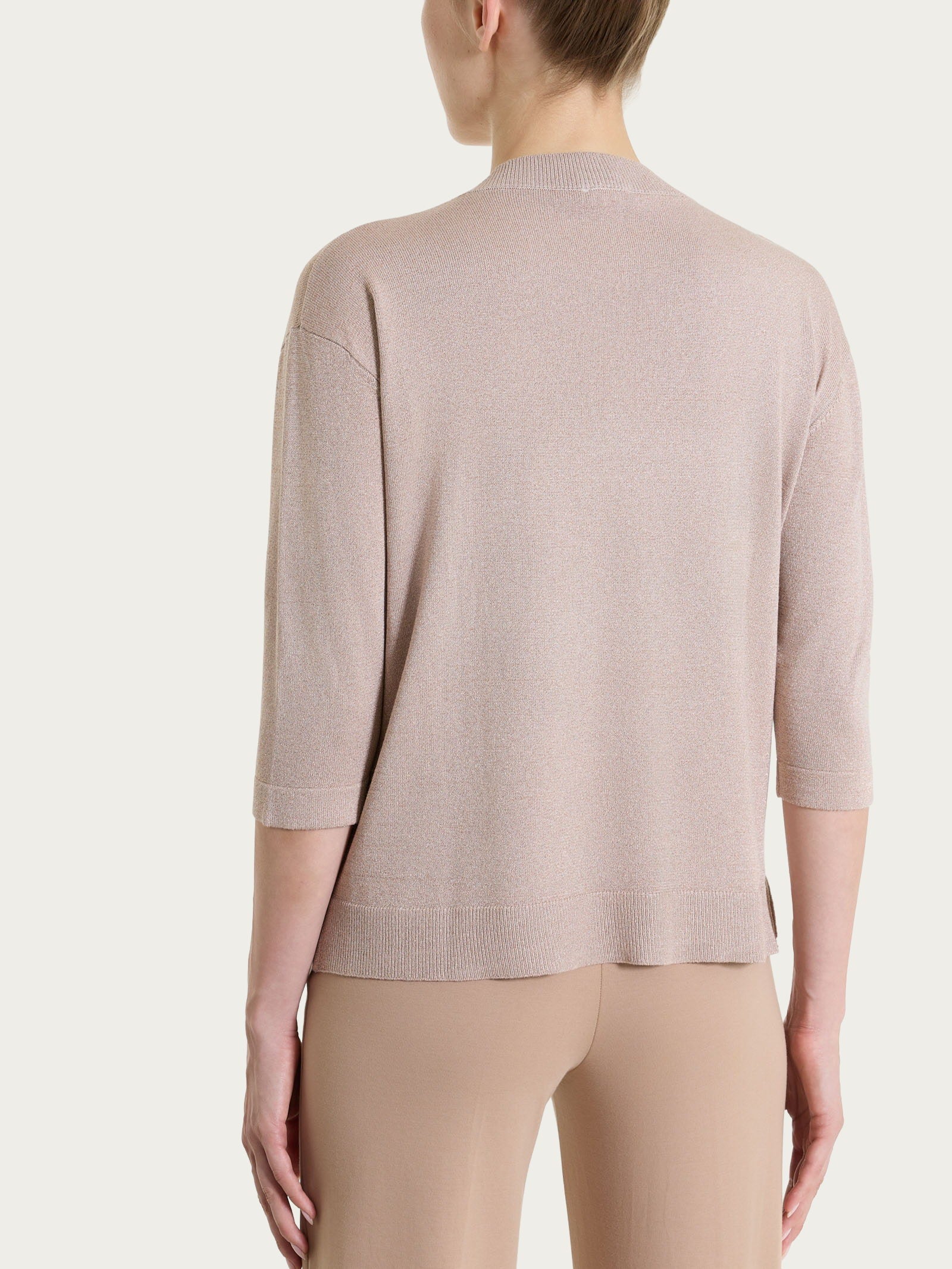 Summertime Lurex Pullover mit V-Ausschnitt Rosa Frauen - Ragno