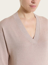 Summertime Lurex Pullover mit V-Ausschnitt Rosa Frauen - Ragno