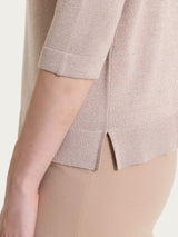 Summertime Lurex Pullover mit V-Ausschnitt Rosa Frauen - Ragno