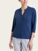 Cardigan con bottoni in Lurex Summertime Blu Donna - Ragno