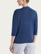Cardigan con bottoni in Lurex Summertime Blu Donna - Ragno