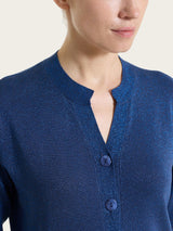 Cardigan con bottoni in Lurex Summertime Blu Donna - Ragno