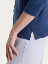 Cardigan con bottoni in Lurex Summertime Blu Donna - Ragno