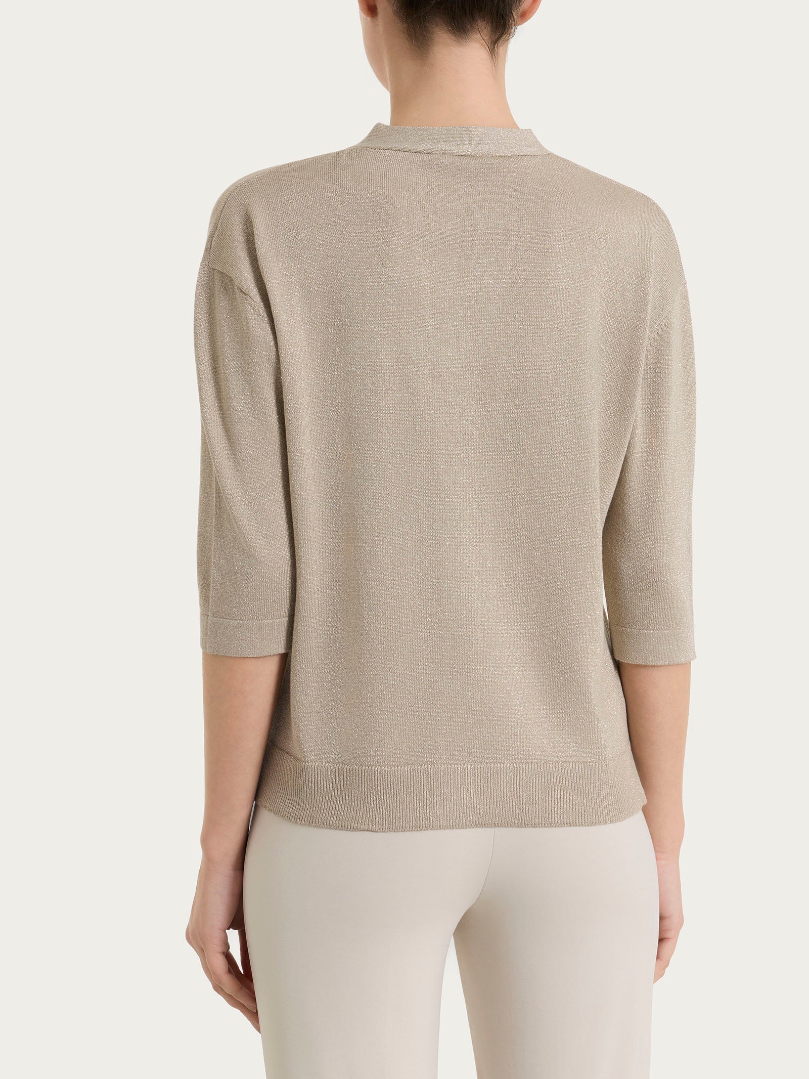 Cardigan con bottoni in Lurex Summertime Marroni Donna - Ragno