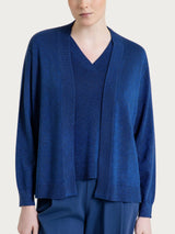 Cardigan aperto in Lurex Summertime Blu Donna - Ragno