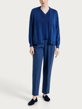 Summertime Blue Offene Lurex-Strickjacke für Damen - Ragno