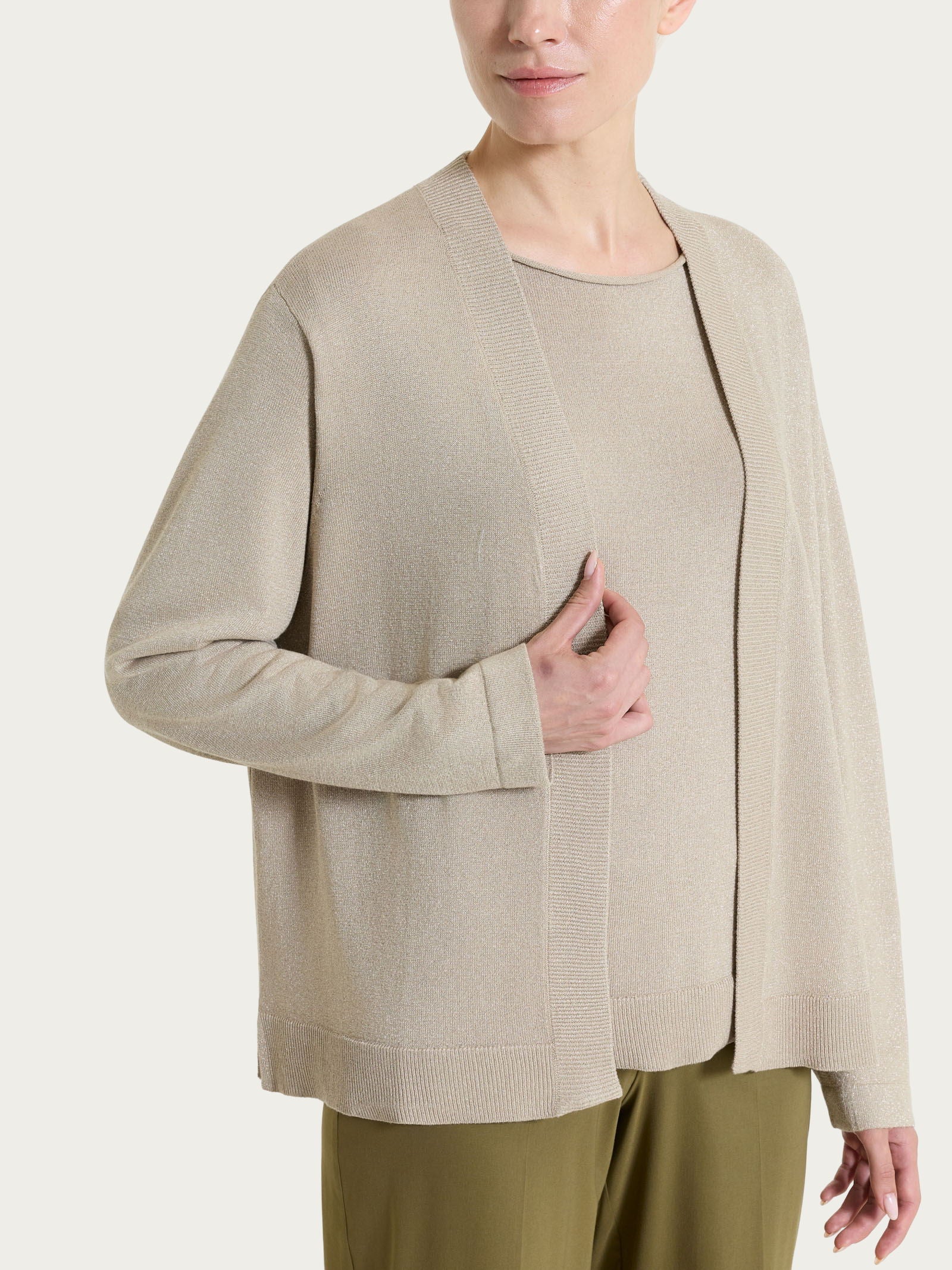 Cardigan aperto in Lurex Summertime Marroni Donna - Ragno