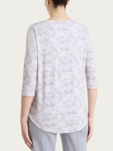 Maglietta con scollo a V e fantasia sfumata in jersey di viscosa crêpe Grigi Donna - Ragno