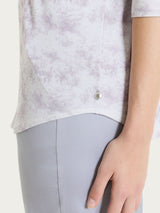 Maglietta con scollo a V e fantasia sfumata in jersey di viscosa crêpe Grigi Donna - Ragno