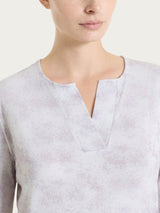 Maglietta con scollo a V e fantasia sfumata in jersey di viscosa crêpe Grigi Donna - Ragno