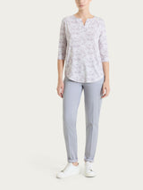 Maglietta con scollo a V e fantasia sfumata in jersey di viscosa crêpe Grigi Donna - Ragno