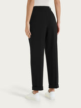 Pantalone a carota con tasche e pinces in Compact Light Neri Donna - Ragno