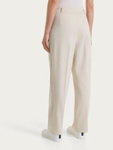 Pantalone a carota con tasche e pinces in Compact Light Bianchi Donna - Ragno