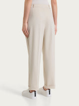 Pantalone a carota con tasche e pinces in Compact Light Bianchi Donna - Ragno