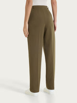 Pantalone a carota con tasche e pinces in Compact Light Verdi Donna - Ragno