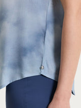Short Sleeve and Patterned Blouse in Light Blue Ecoseta Women's - Ragno