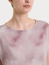 Kurzärmelige, gemusterte Bluse in Braun Ecoseta Women - Ragno