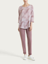 Blusa con manica 3/4 e fantasia in EcoSeta Marroni Donna - Ragno