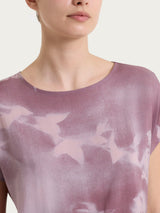 Pink Women's Ecoseta Patterned Short Sleeve Blouse - Ragno