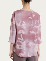 Blusa con manica 3/4 e fantasia in EcoSeta Rosa Donna - Ragno