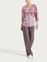 Blusa con manica 3/4 e fantasia in EcoSeta Rosa Donna - Ragno