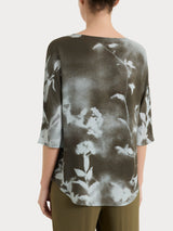 Blusa verde de mujer con estampado de Ecoseta y manga 3/4 - Ragno