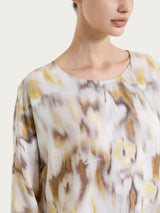 Blusa con manica 3/4 e fantasia in EcoSeta Verdi Donna - Ragno