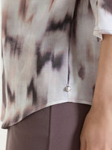 Blusa con manica 3/4 e fantasia in EcoSeta Viola Donna - Ragno