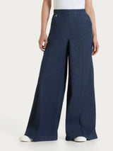 Jeans a palazzo con tasche e vita piatta in Super Light Denim Blu Donna - Ragno