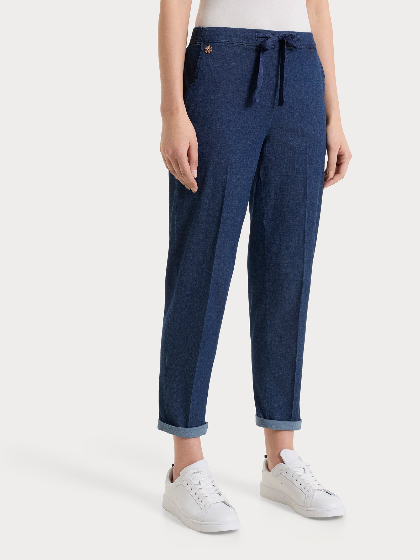 Jeans jogger con tasche in Super Light Denim Viola Donna - Ragno