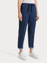 Jeans jogger con tasche in Super Light Denim Viola Donna - Ragno